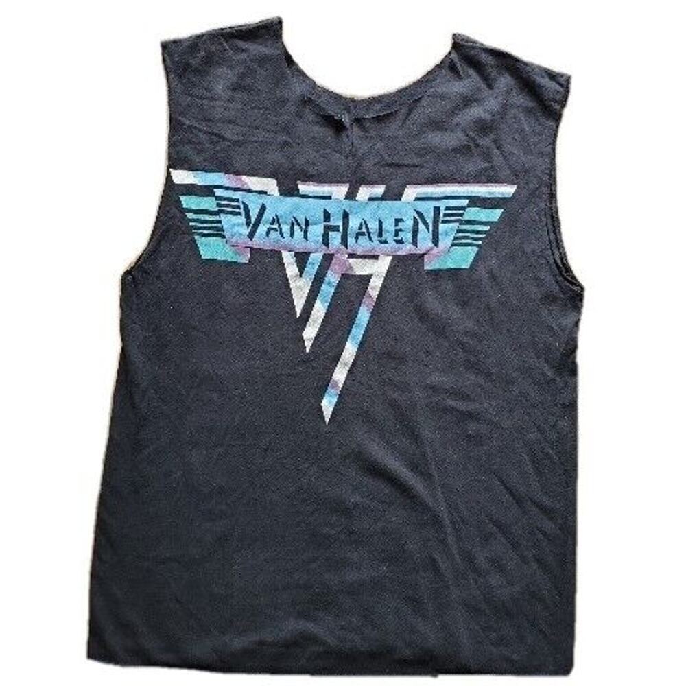 Van Halen Live on Tour 2015 Black Cut Sleeves Graphic T-Shirt Medium